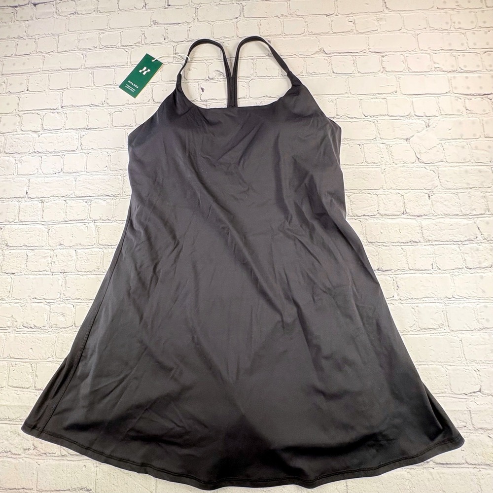 Halara SoftlyZero Backless Dress Women 1X Black New Integrated Bodysuit Active